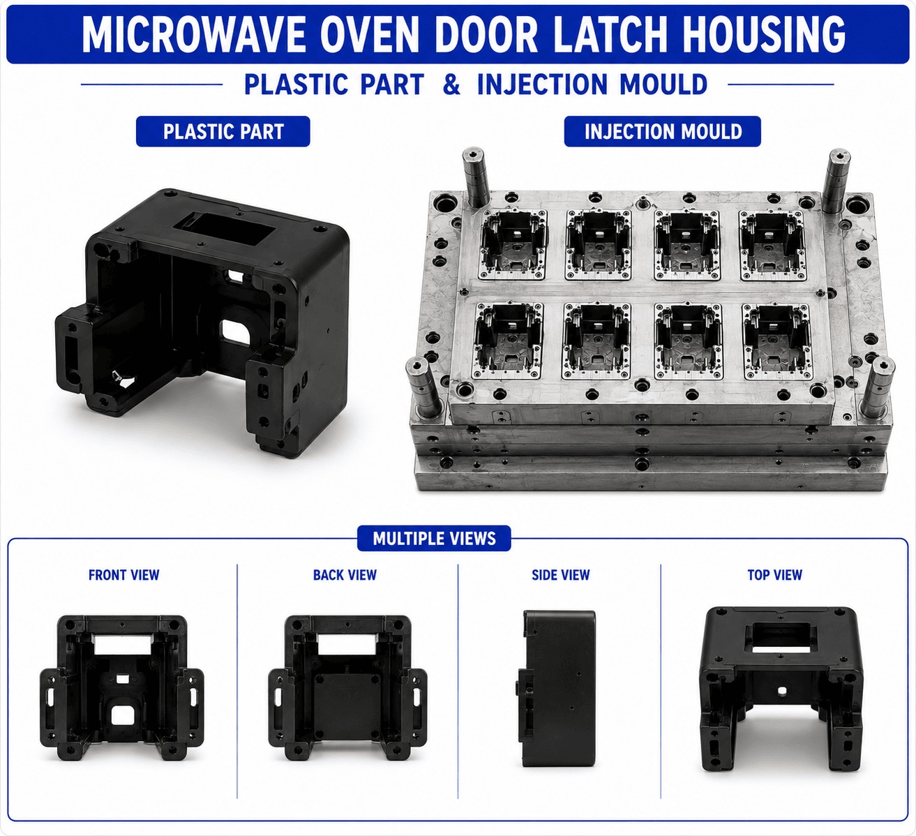 Microwave Oven Plastic Door Latch Housing Mould and Moulding Services